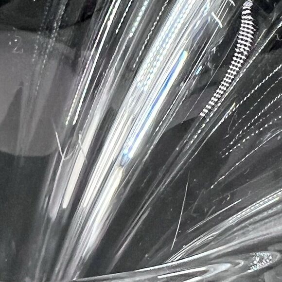 Vintage Cofrac Art Verrier France HEAVY Clear Crystal Centerpiece Vase 10" - Picture 8 of 11